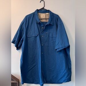 Blue Short Sleeve Fishing Style Shirt